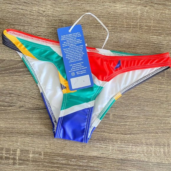 NEW Budgy Smugglers Bikini Bottom Smugglettes South Africa Flag Swim Size 8 - Picture 7 of 9